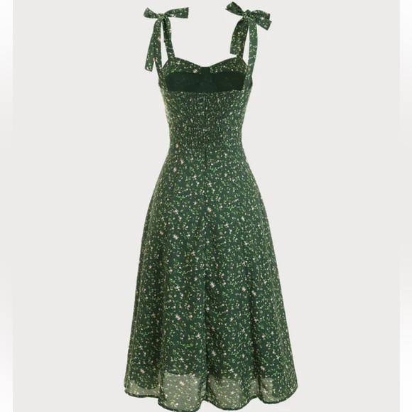 Rihoas Floral Tie Straps Midi Dress - Picture 2 of 5